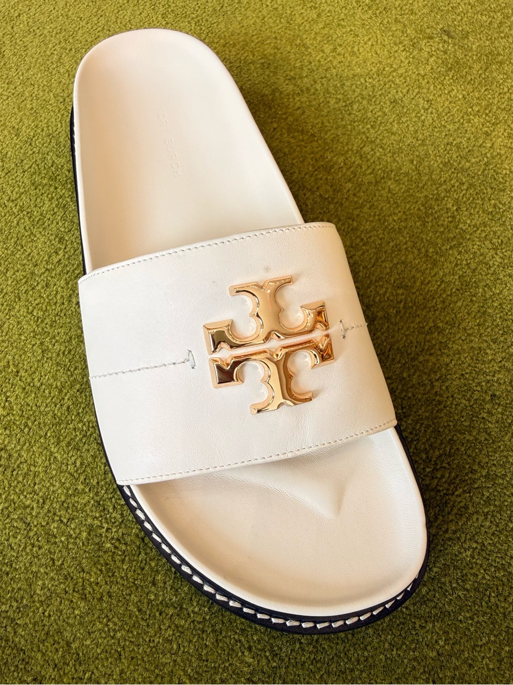 Tory Burch Everly Anatomic Lug Sandals, New Ivory / Perfect Black - Picture 15 of 16
